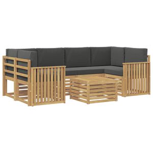 vidaXL Set de canapele de exterior 7 buc. Alb și antracit Poliester
