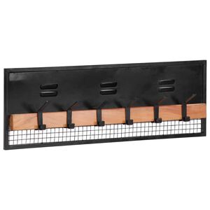 vidaXL Suport pentru haine, montat pe perete, lemn masiv de mango