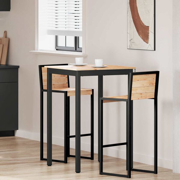 vidaXL Masă de bar natural 70 x 70 x 105 cm Lemn de pin masiv