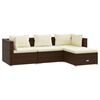 vidaXL Set mobilier de grădină cu perne, 4 piese, maro, poliratan
