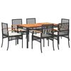 vidaXL Set mobilier de grădină cu perne, 7 piese, negru, poliratan