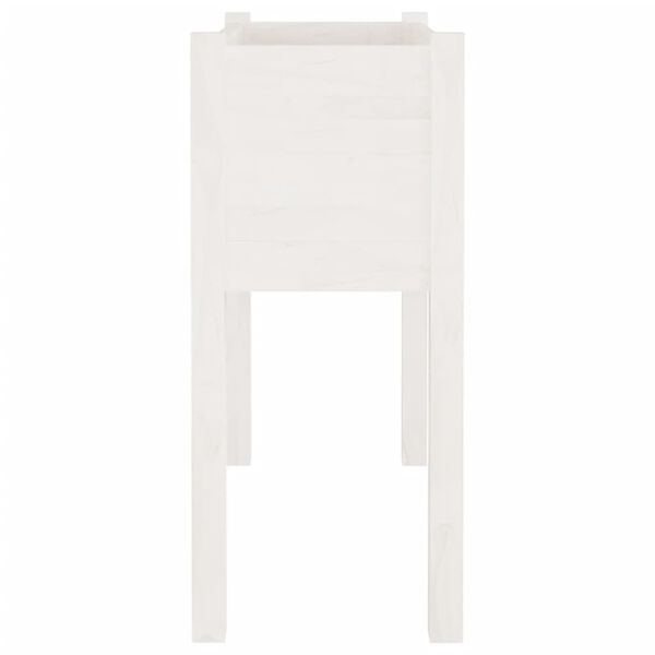 vidaXL Jardinieră de grădină, alb, 70x31x70 cm, lemn masiv de pin