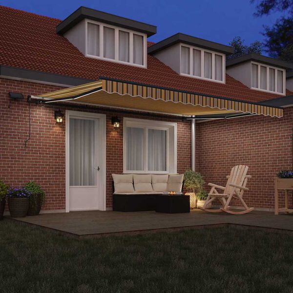 vidaXL Cortina Retractabilă Manual Multicolour 450 &times;300 cm țesătură