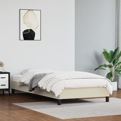 vidaXL Cadru de pat, crem, 80x200 cm, piele ecologică