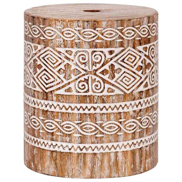 vidaXL Bază pentru umbrelă Alb spălăcit &Oslash;34 x 40 cm Lemn masiv