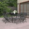vidaXL Set mobilier de exterior, 9 piese, oțel