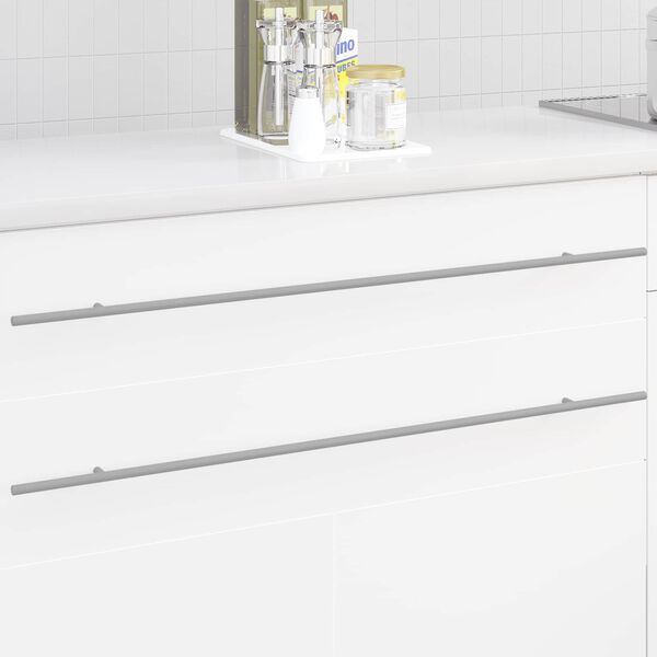 vidaXL M&acirc;ner pentru Dulap 12 pcs Argintiu 900 mm Oţel inoxidabil