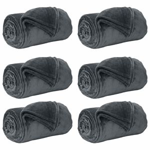 vidaXL Pături de aruncat 6 buc. Gri &icirc;nchis 240 x 270 cm 10.11 kg