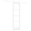 vidaXL Ușă glisantă Alb 61 x 198,5 cm Lemn masiv de pin și sticlă