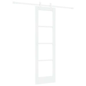 vidaXL Ușă glisantă Alb 61 x 198,5 cm Lemn masiv de pin și sticlă