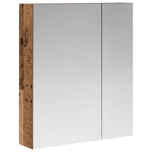 vidaXL Dulap cu oglindă pentru baie Lemn vechi 60 x 14,5 x 70 cm