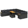vidaXL Set canapele de grădină cu perne, 11 piese, negru, poliratan