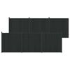 vidaXL Panou de Gardă 6 buc. 1055 x 186,5 cm WPC și Aluminiu Negru
