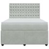 vidaXL Pat box spring cu saltea, gri deschis, 160x200 cm, catifea