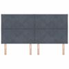 vidaXL Tăblie cap cu headboard Gri &icirc;nchis 180 cm Catifea