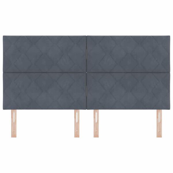 vidaXL Tăblie cap cu headboard Gri &icirc;nchis 180 cm Catifea