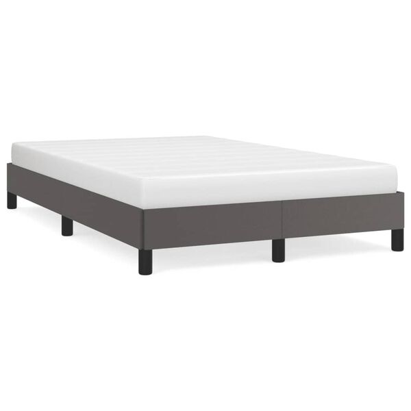 vidaXL Cadru de pat fără saltea gri 120x190 cm piele artificială