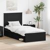 vidaXL Cadru de pat cu headboard Negru 90 x 190 cm Lemn de pin masiv