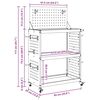 vidaXL Cărucior pentru unelte cu raft cu roata Negru 65 x 35 x 111 cm