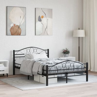 vidaXL Cadru de pat, negru, 120 x 200 cm, oțel