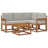 vidaXL Set de canapele de exterior 5 pcs Gri natural și deschis