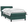 vidaXL Pat box spring cu saltea, verde &icirc;nchis, 100x210 cm, catifea