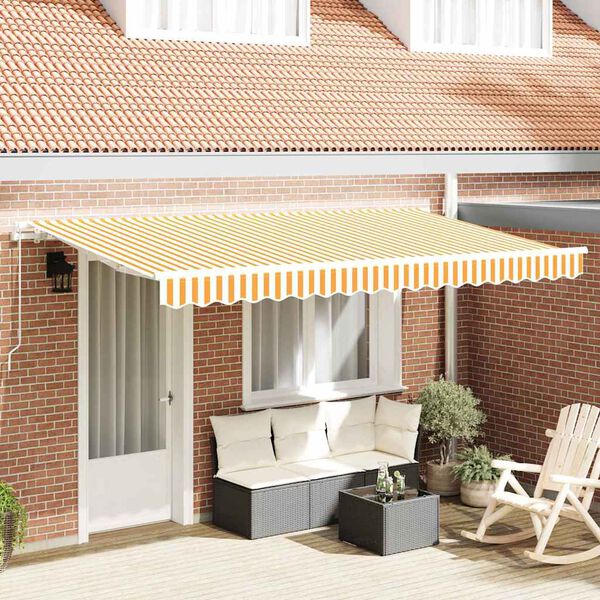 vidaXL Cortina Retractabilă Manual Galben 350 x 200 cm țesătură