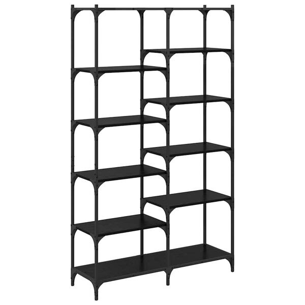 vidaXL Raft pentru cărți Stejar negru 100 x 32 x 170 cm Lemn compozit