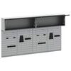 vidaXL Set de Cabinet pentru Unelte și Pegboard cu raft 6 pcs Negru