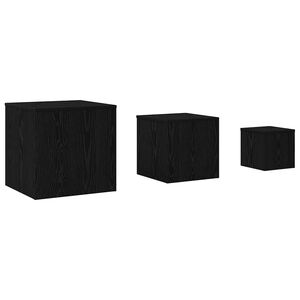 vidaXL Masa de cuibărit 3 buc. Stejar Negru 45 x 45 x 45 cm