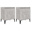 vidaXL Noptiere cu picioare metalice, gri beton, 40x30x50 cm