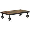 vidaXL Măsuță de cafea cu roți, 100x55x26 cm, lemn masiv reciclat