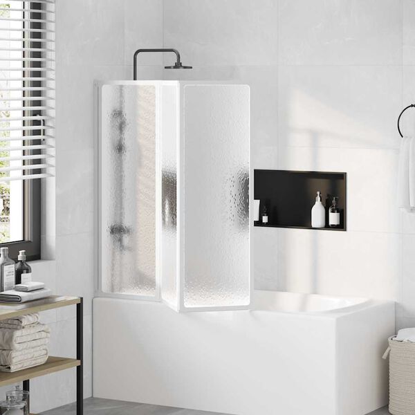 vidaXL Paravan cadă duș, 141x132 cm, 3 panouri, pliabil