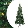 vidaXL Pom de Crăciun Artificial pentru Colț Verde 180 cm PVC și Metal