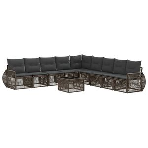 vidaXL Set de canapele pentru grădină 10 buc. Gri și gri &icirc;nchis