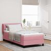 vidaXL Pat cu arcuri cu saltea cu headboard Roz 100 x 200 cm Catifea