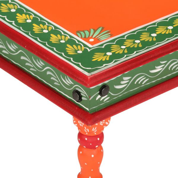 vidaXL Măsuță de cafea pictată manual, portocaliu, lemn masiv mango