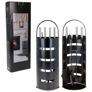 Home&Styling Set de ustensile pentru șemineu, negru, metal