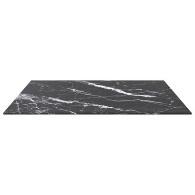 vidaXL Blat masă negru 70x70 cm 6 mm sticlă securizată design marmură