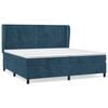 vidaXL Pat box spring cu saltea, albastru &icirc;nchis, 200x200 cm, catifea