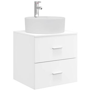 vidaXL Vanitate cu chiuvetă montată pe perete Alb 49,5 x 44,5 x 65 cm
