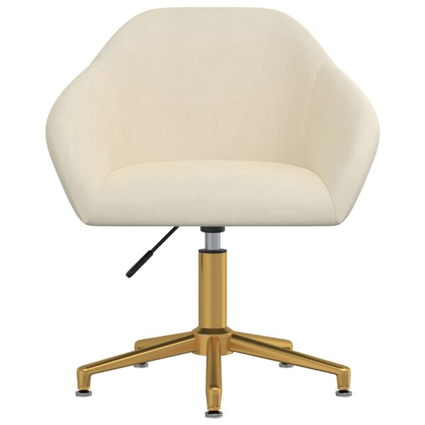 vidaXL Scaune de bucătărie pivotante, 2 buc., crem, catifea