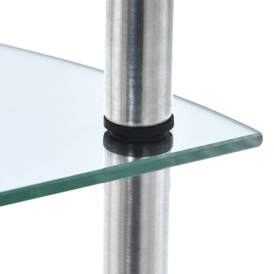 vidaXL Raft cu 5 niveluri transparent, 30x30x130 cm, sticlă securizată