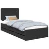 vidaXL Cadru de pat cu sertar Negru 90 x 200 cm Lemn Ingineresc