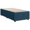 vidaXL Pat box spring cu saltea, albastru &icirc;nchis, 90x190 cm, catifea