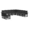 vidaXL Set de canapele de exterior 11 buc. Negru și Gri &icirc;nchis