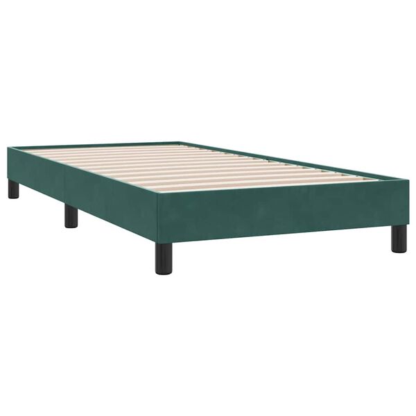 vidaXL Pat box spring cu saltea, verde închis, 80x210 cm, catifea