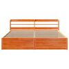 vidaXL Cadru de pat cu tăblie, maro ceruit, 200x200 cm, lemn masiv pin