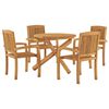 vidaXL Set mobilier de grădină, 5 piese, din lemn masiv de tec