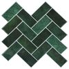 vidaXL Plăcuță &icirc;n Zigzag 10 buc. Verde &icirc;nchis 30 x 30 cm